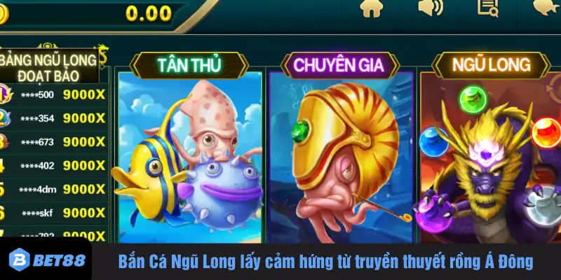 Bắn Cá Ngũ Long lấy cảm hứng từ truyền thuyết rồng Á Đông