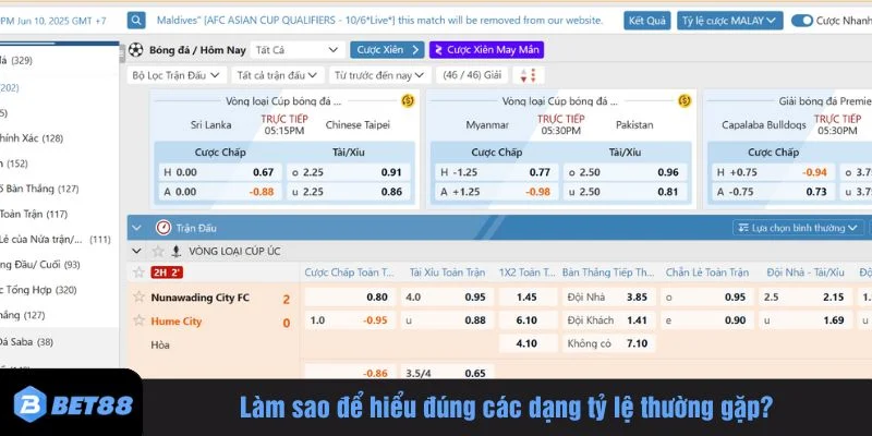 Có nhiều dạng giải thích tỷ lệ kèo khác nhau