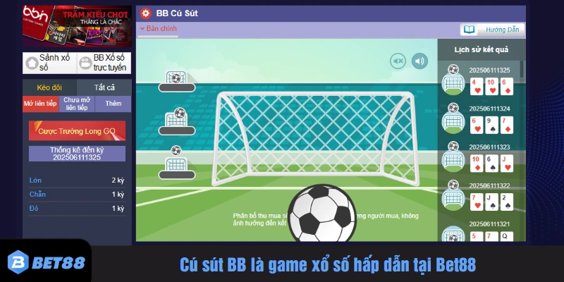 Cú sút BB là game xổ số hấp dẫn tại Bet88