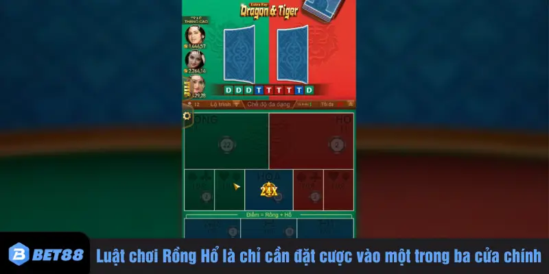 Luật chơi Rồng Hổ là chỉ cần đặt cược vào một trong ba cửa chính