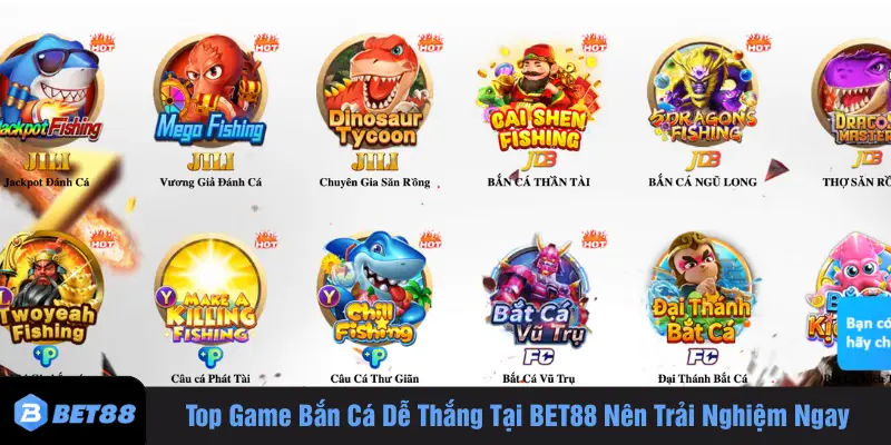 Top game bắn cá dễ thắng