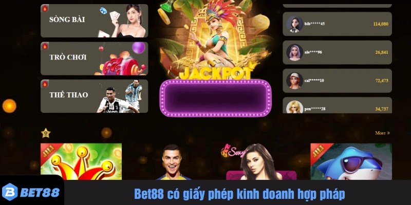 Bet88 có giấy phép kinh doanh hợp pháp